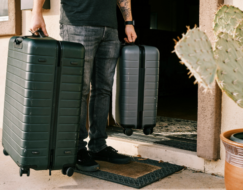 A man checking out of the hotel
