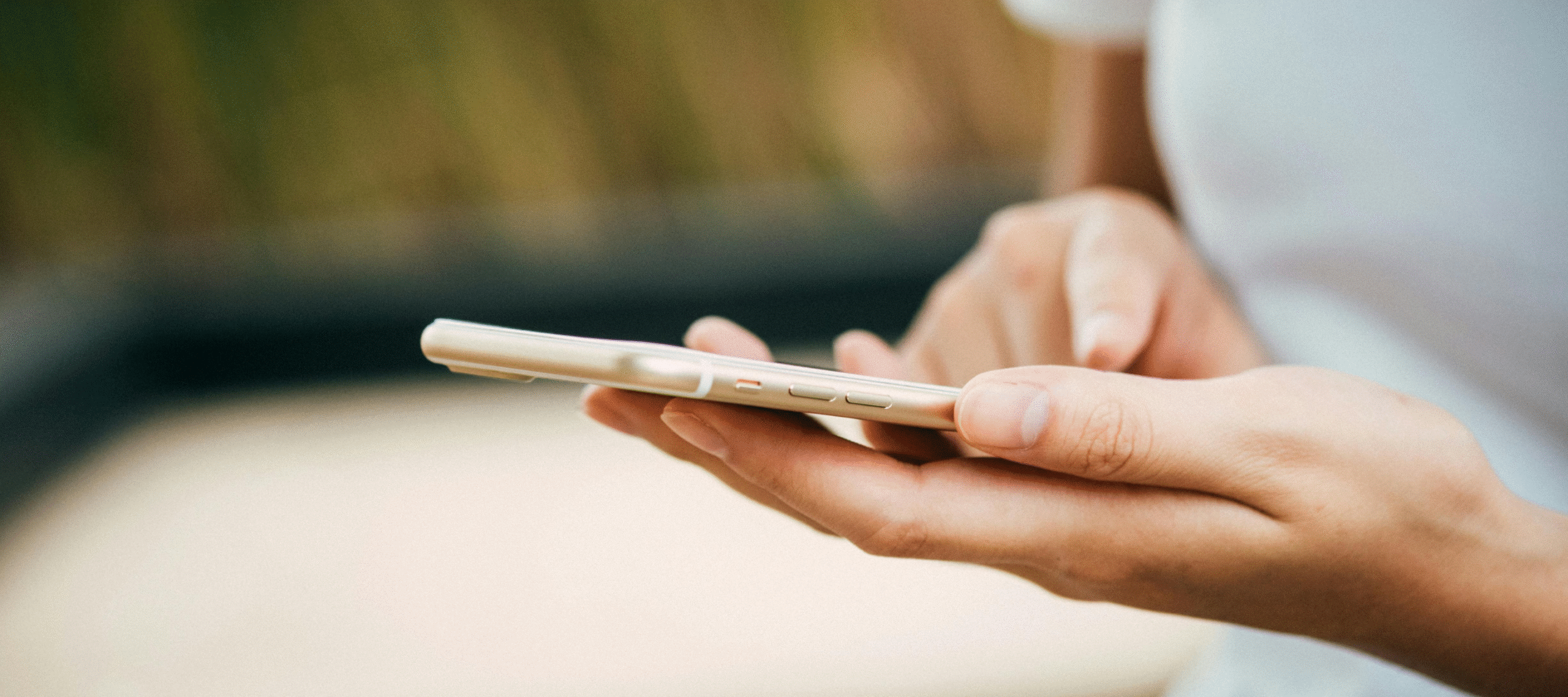 Person looking at her phone